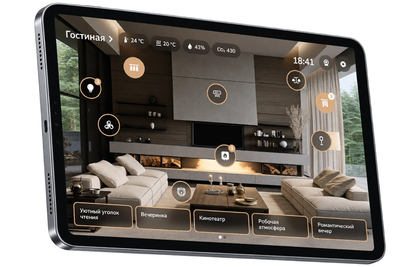 Интерфейс TouchOn на планшете